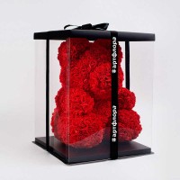 Красный мишка из роз - 40 см